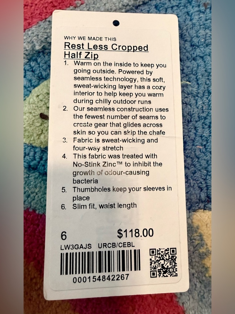 Lululemon Athletica Rest Less Ribbed Half-Zip Long Sleeve - Picture 7 of 7